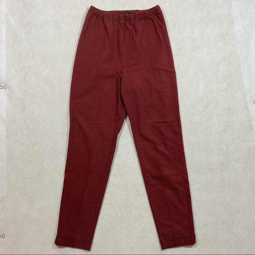 Vintage Route 66 High waist Pants Size Large  Red Checkered Elastic wais…